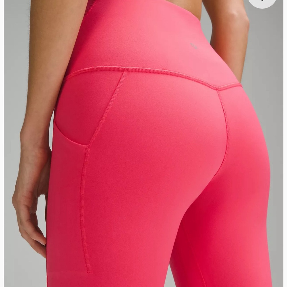 High-Waist Pink Active Leggings with Side Pocket